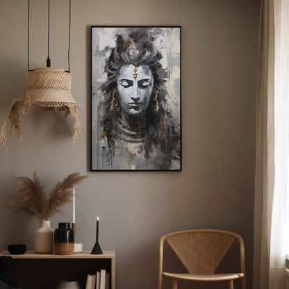 Lord Shiva , Hindu Meditation Room Wall canvas wall art for the home