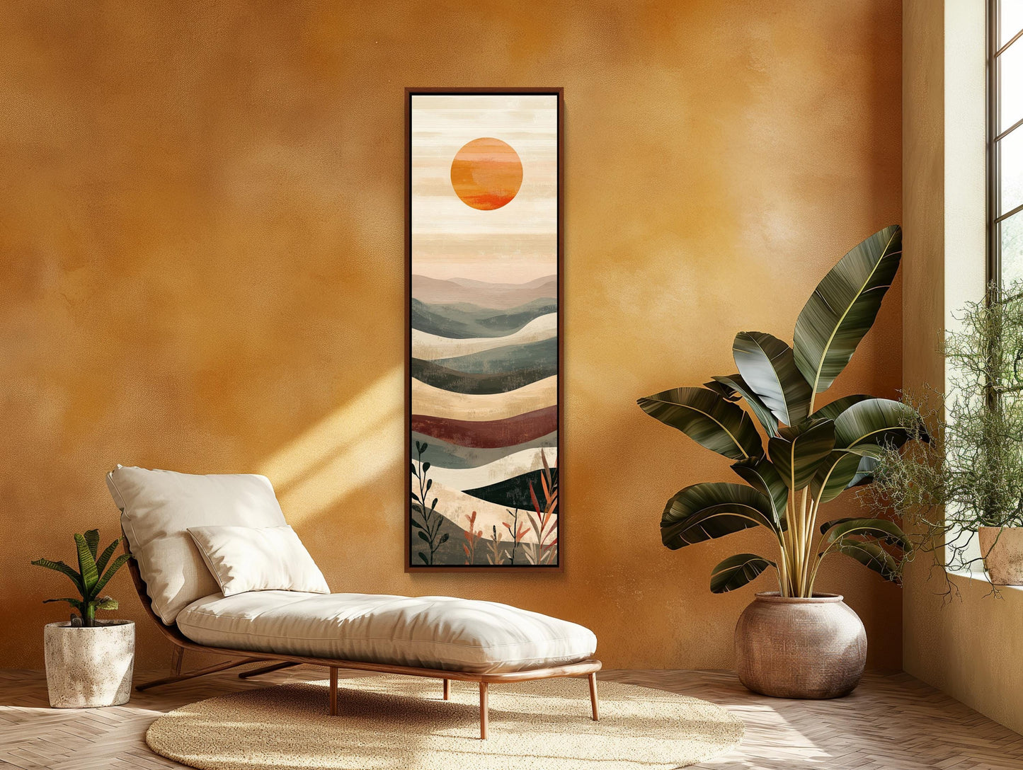 Boho Mountain canvas wall art, gallery-wrapped or framed