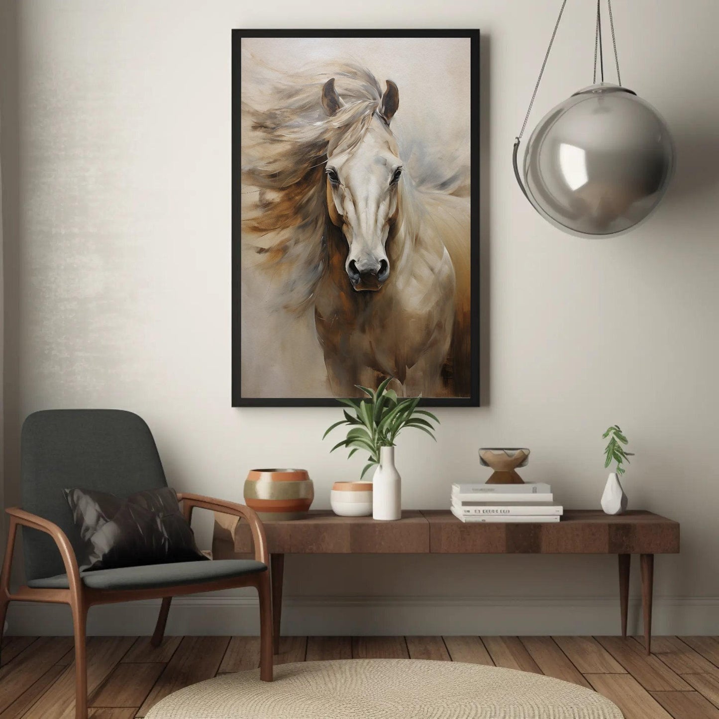 White Horse canvas wall art, gallery-wrapped or framed