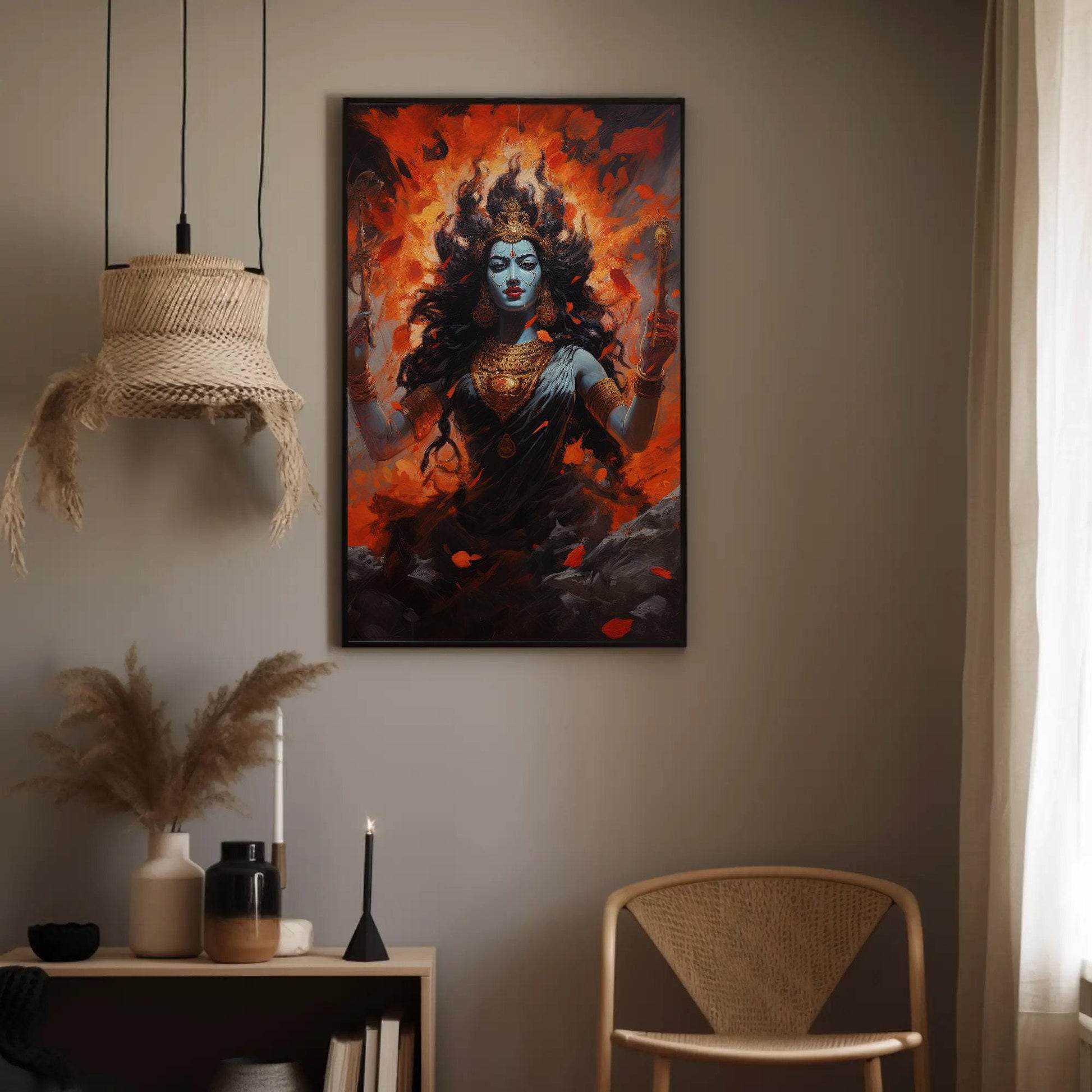 Goddess Kali , Hindu Divine Feminine canvas wall art for the home