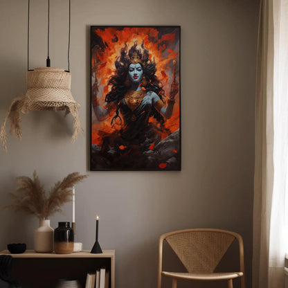Goddess Kali , Hindu Divine Feminine canvas wall art for the home