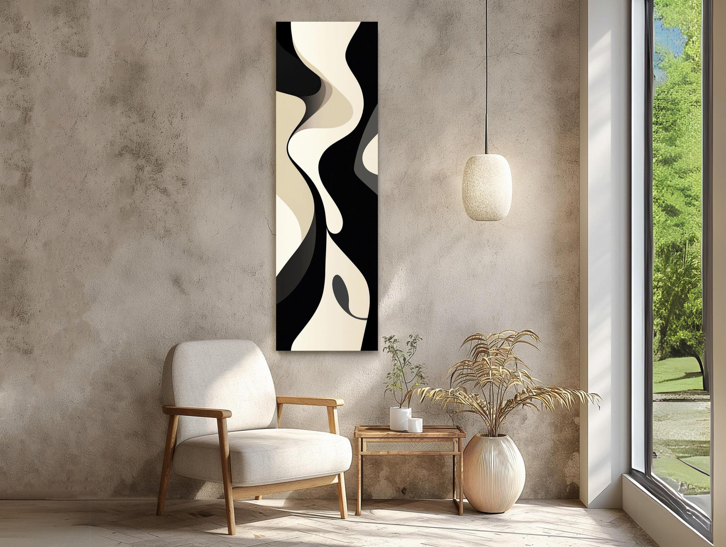 Black and White canvas wall art shown in a styled interior (view 2)