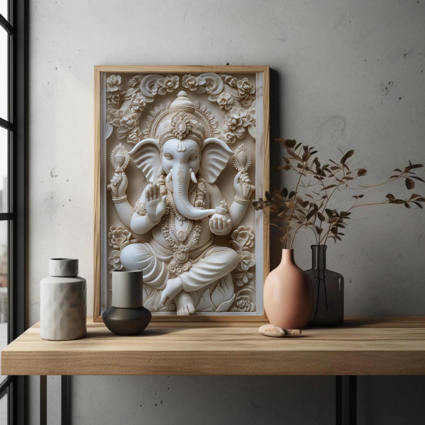 Ganesha Statue canvas wall art, gallery-wrapped or framed (view 2)