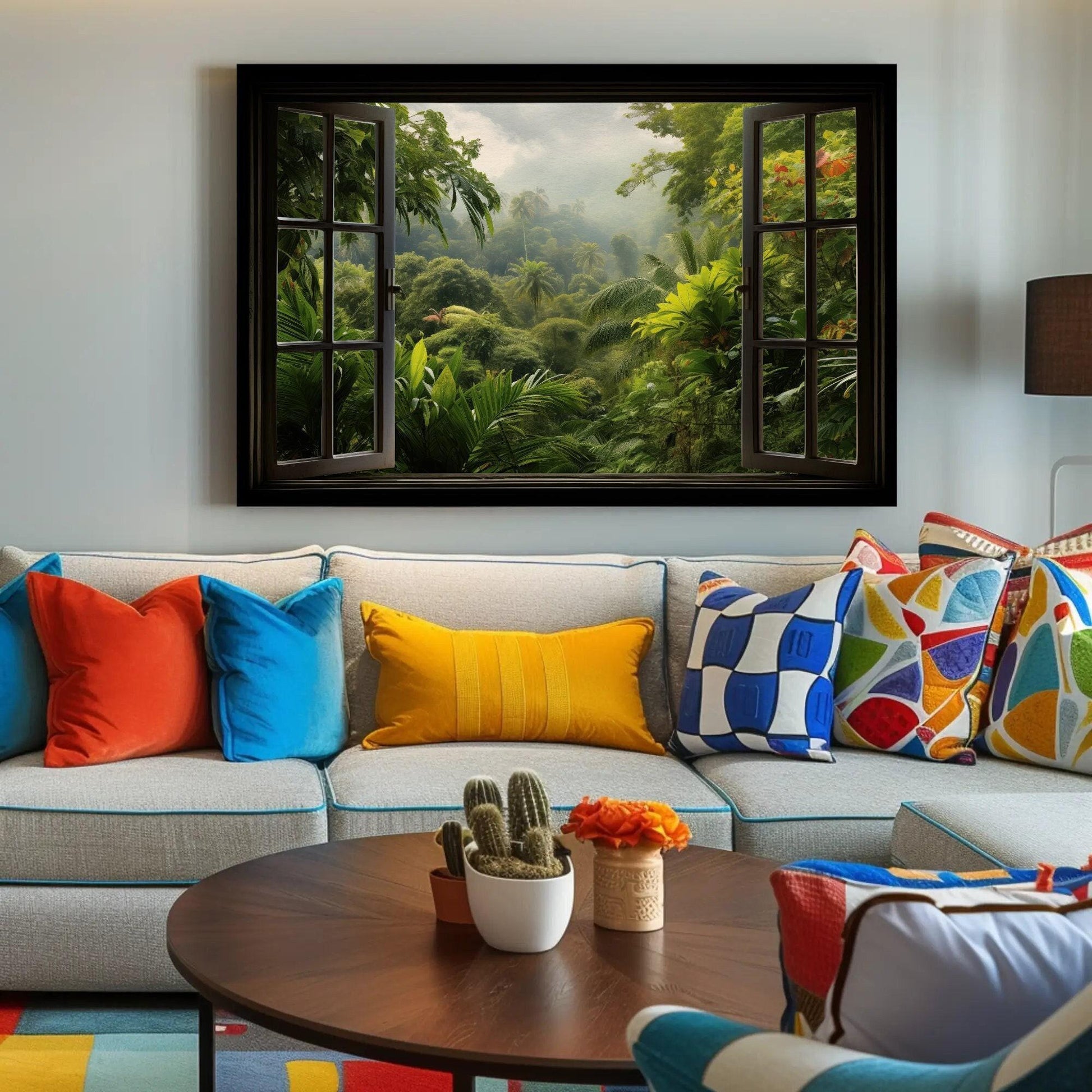 Tropical Jungle canvas print, premium giclée wall art