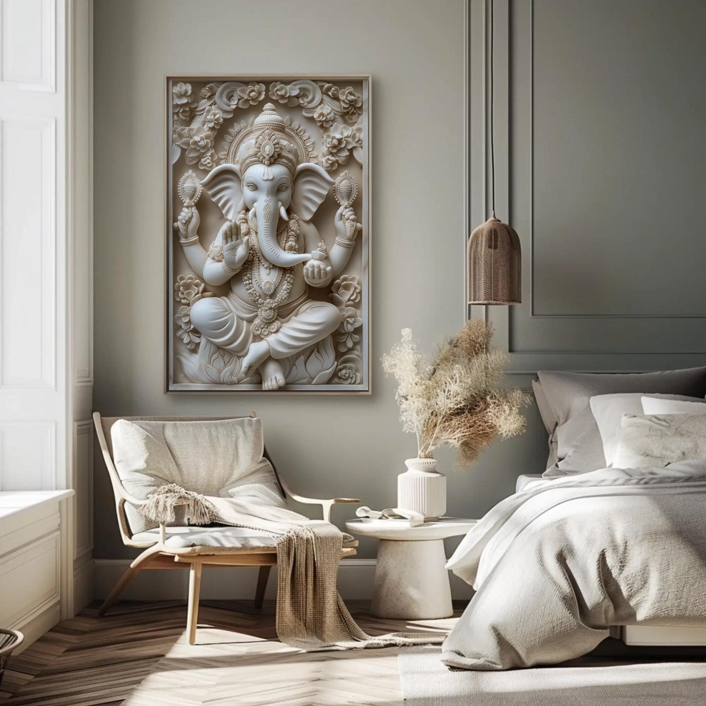 Ganesha Statue canvas print, premium giclée wall art