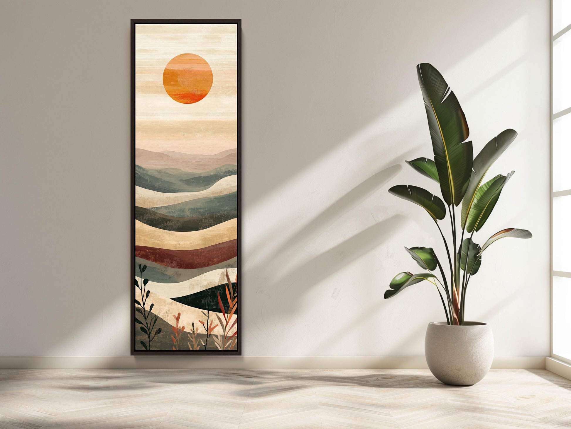 Boho Mountain modern canvas wall art, ready to hang (view 2)