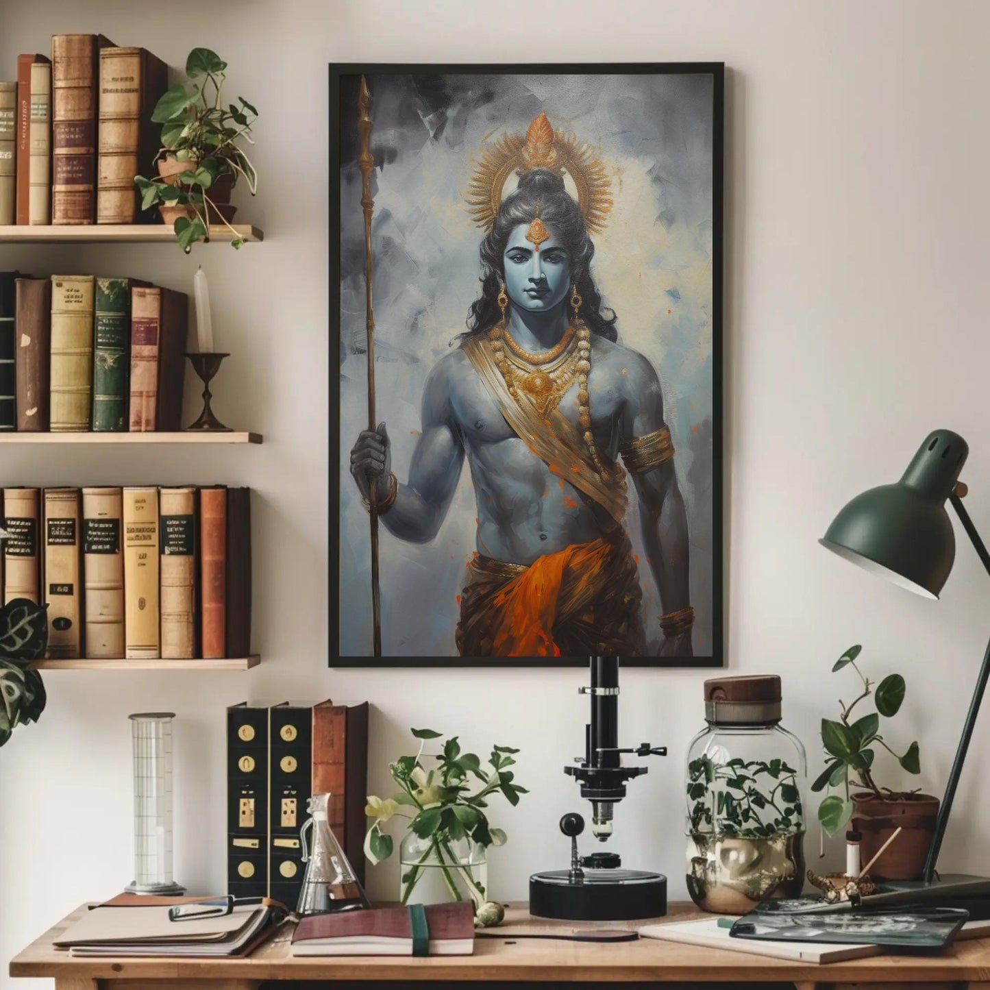 Vintage Lord Rama , Hindu Temple canvas wall art, gallery-wrapped or framed