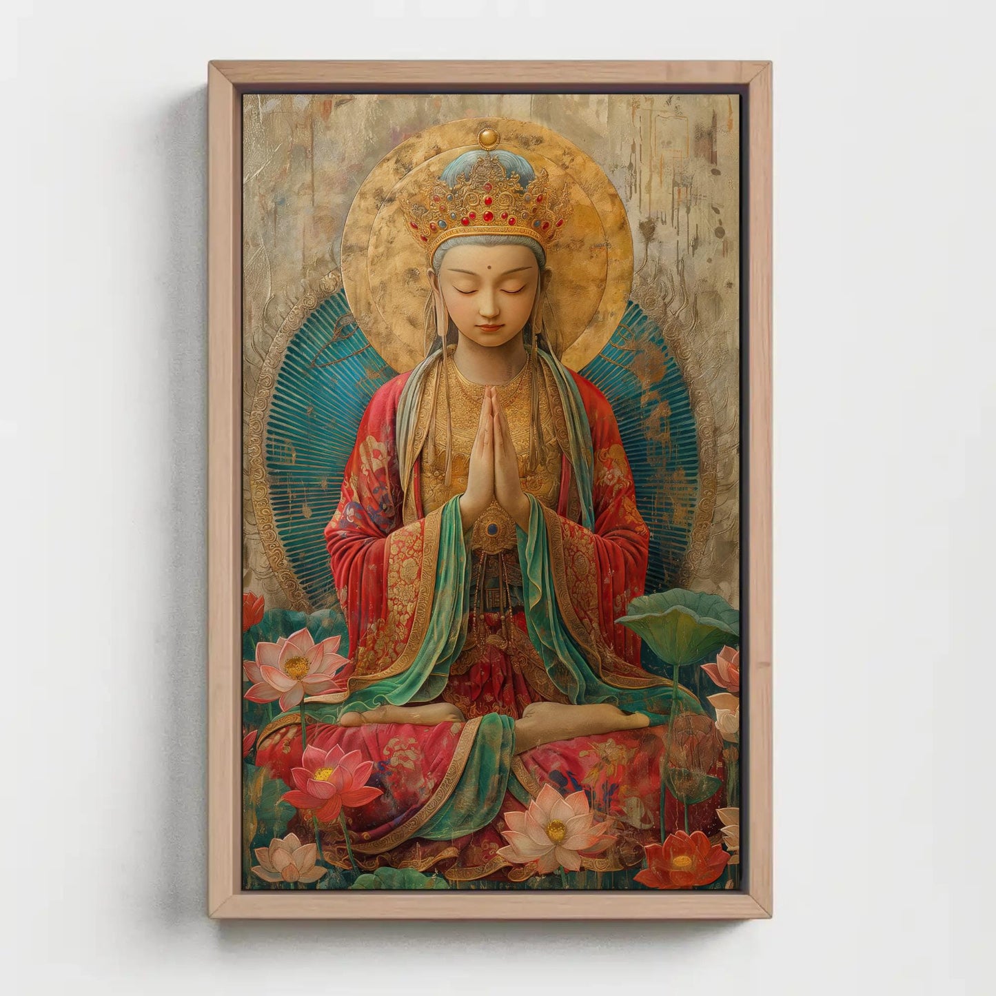 Tara Goddess canvas wall art shown in a styled room (view 3)
