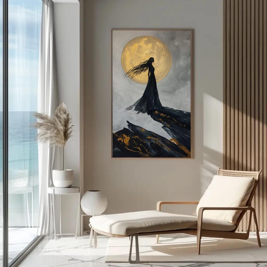 Nyx Goddess canvas wall art shown in a styled interior (view 3)