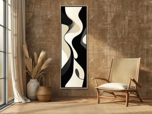 a room with a chair and a painting on the wall
