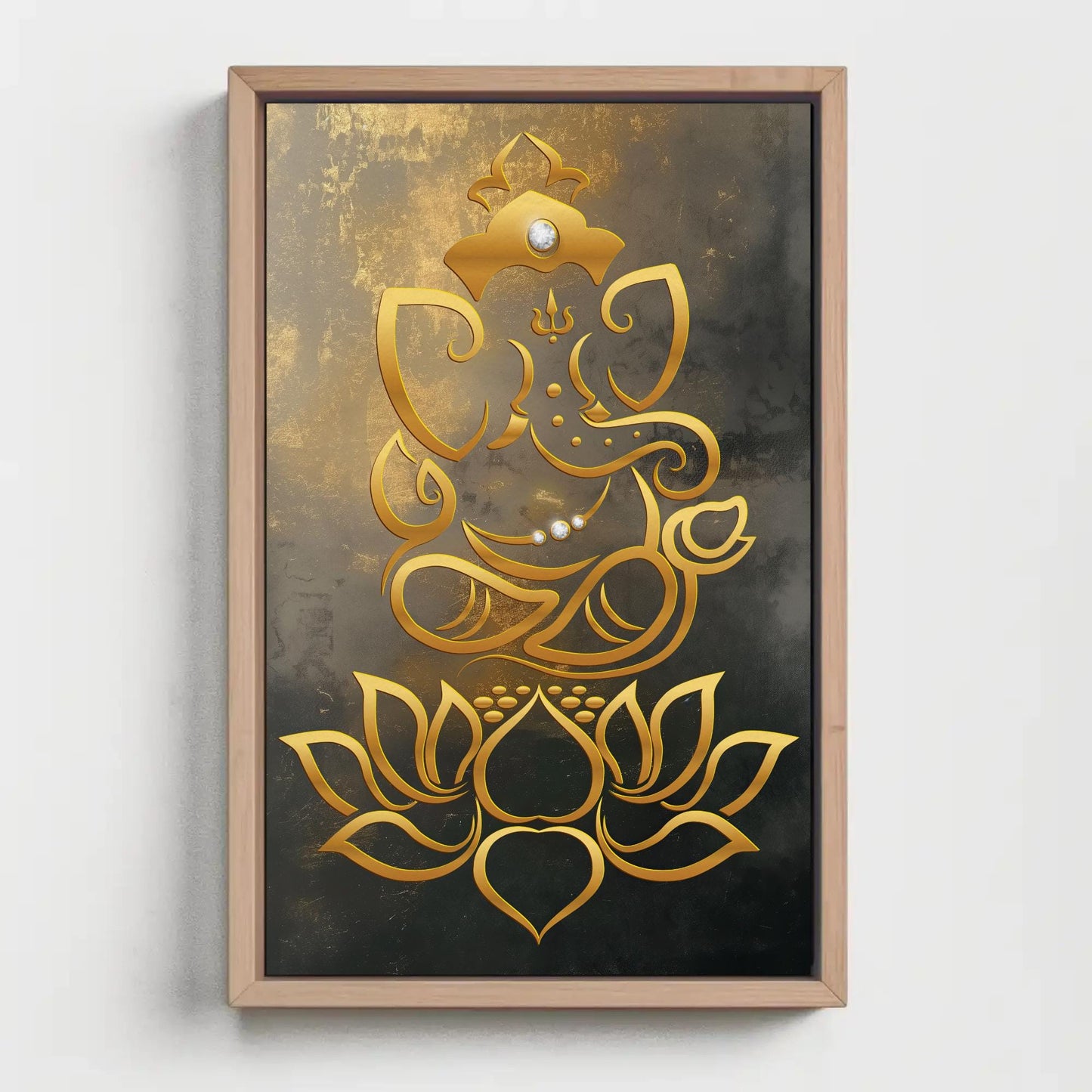 Ganesha canvas wall art shown in a styled room (view 2)