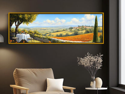 Tuscany Landscape canvas wall art in gold tones