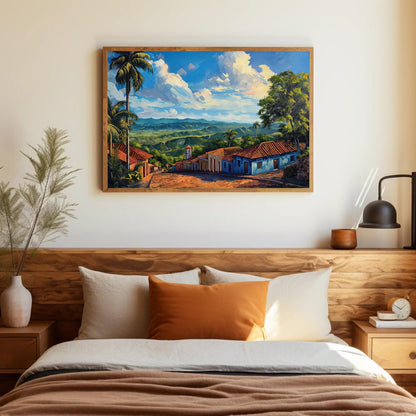 Puerto Rico Mountain , Boricua Landscape canvas wall art for the home