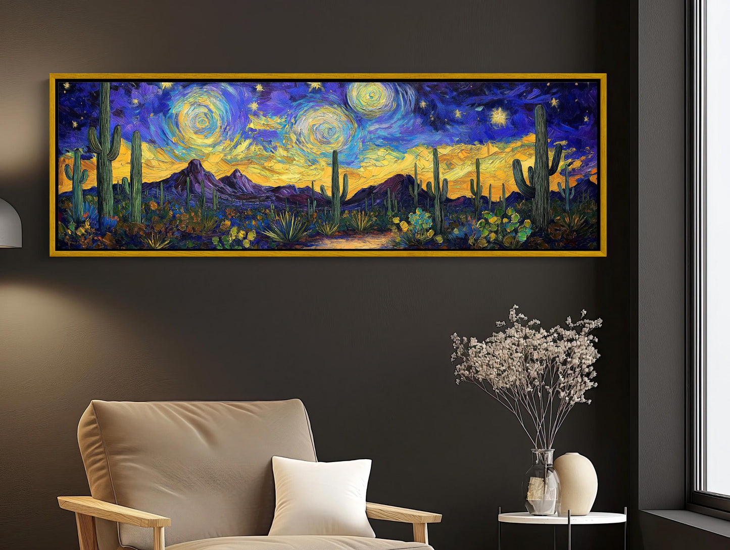 Sonoran Desert canvas wall art shown in a living room (view 2)