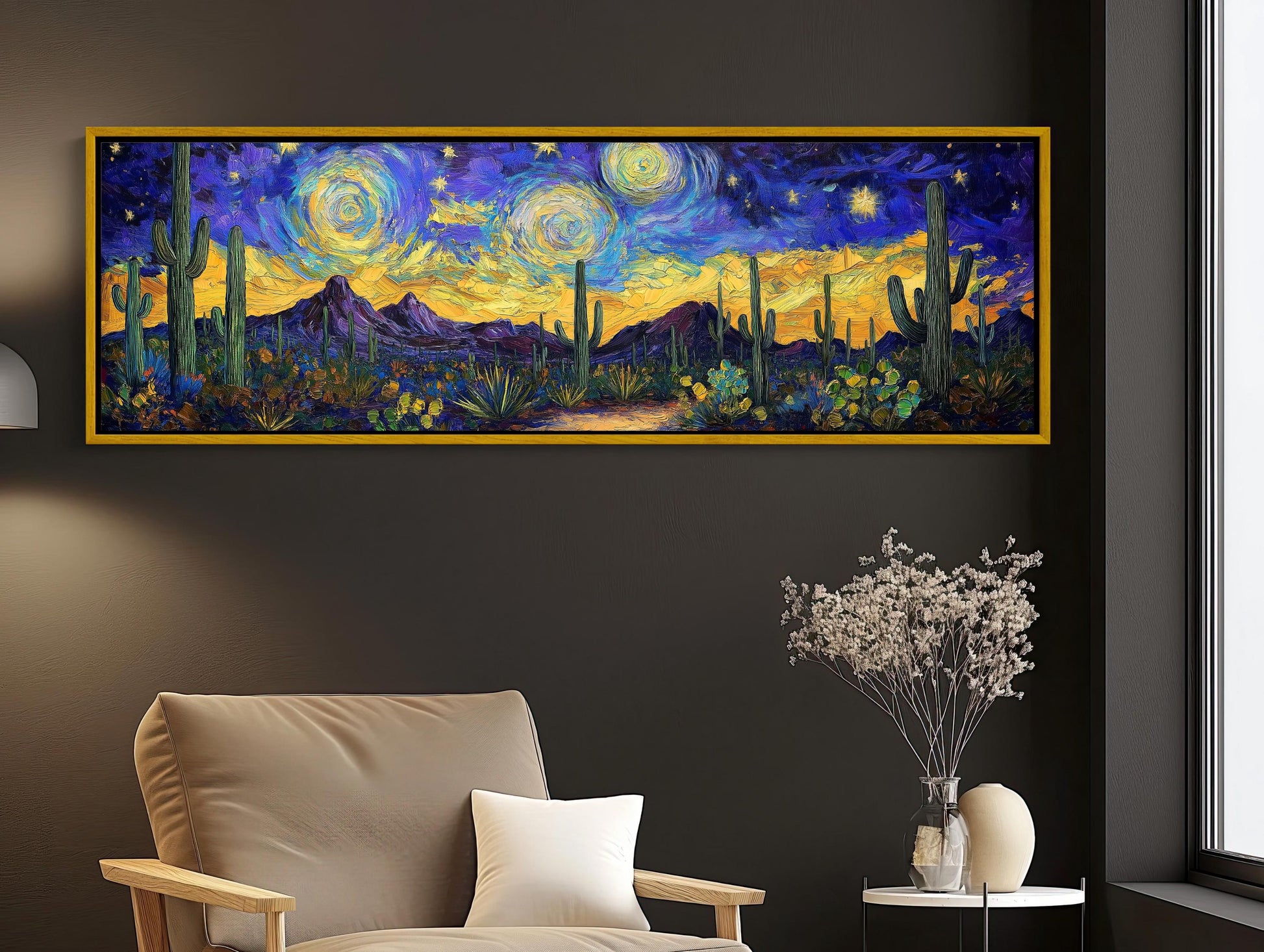 Sonoran Desert canvas wall art shown in a living room (view 2)