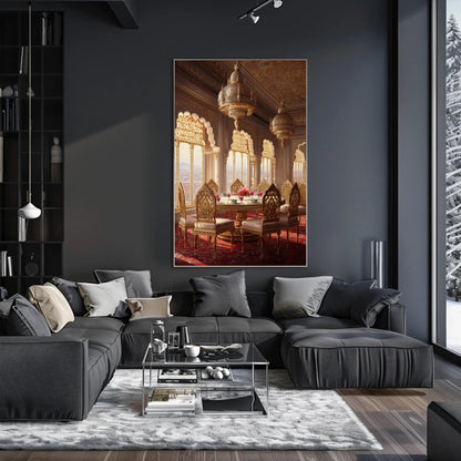 Indian Palace canvas wall art shown in a living room (view 2)