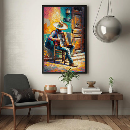 Mariachi Accordion , Mexican Music canvas wall art shown in a styled room (view 6)