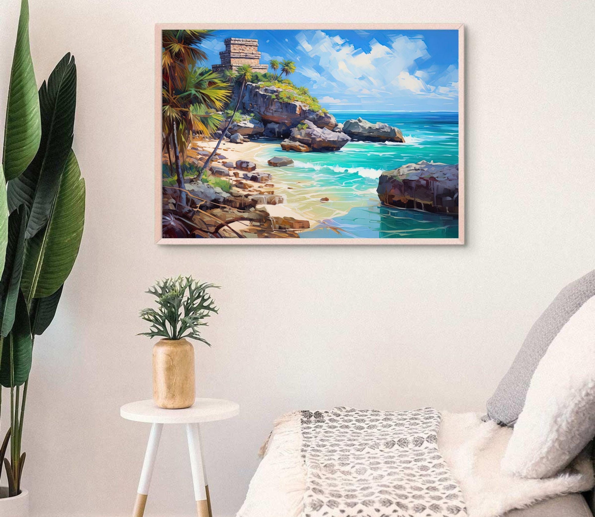 Tulum Mexico canvas print, premium giclée wall art