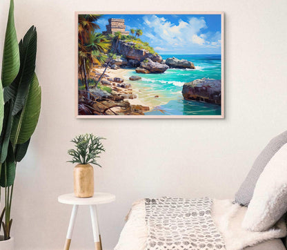Tulum Mexico canvas print, premium giclée wall art