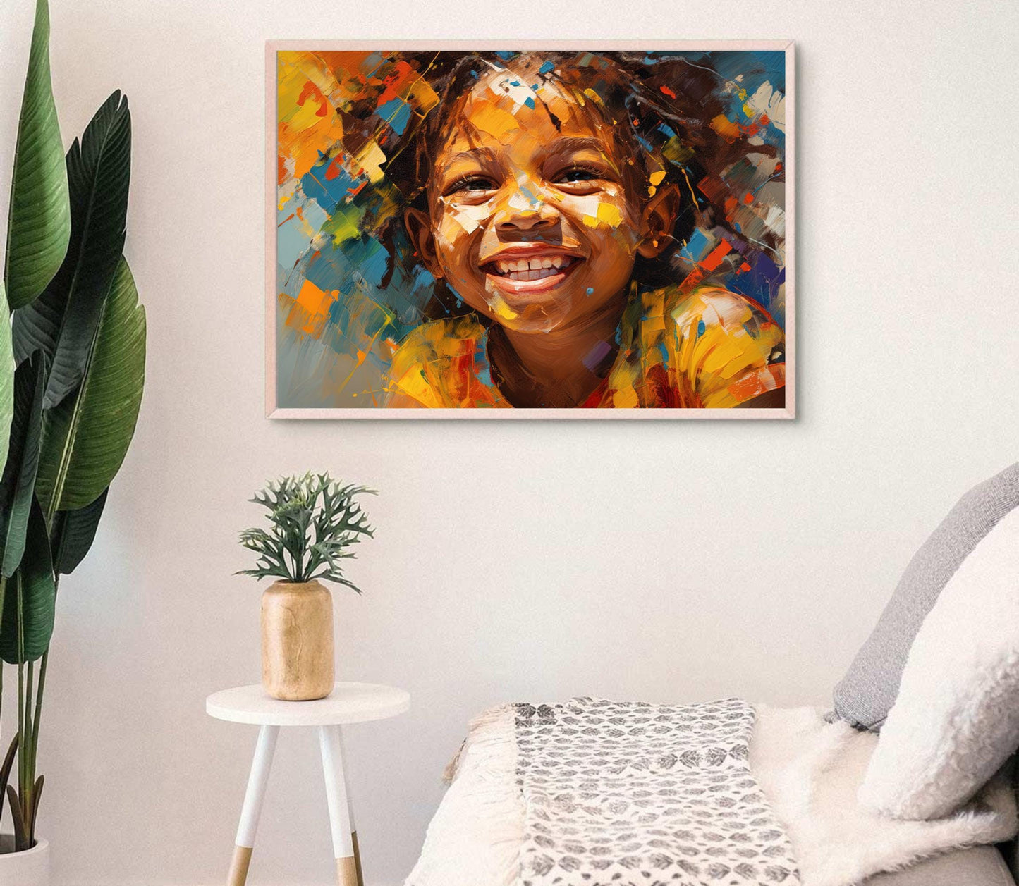 African Kid Art Print - Vibrant Colorful Wall Art on Museum-Grade Canvas - Antarmada