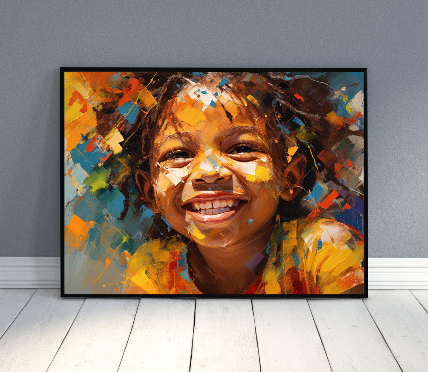 African Kid Art Print - Vibrant Colorful Wall Art on Museum-Grade Canvas - Antarmada