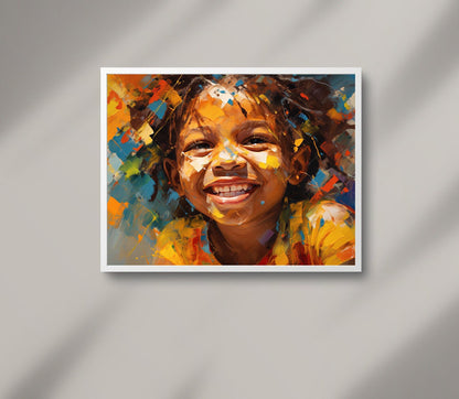 African Kid Art Print - Vibrant Colorful Wall Art on Museum-Grade Canvas - Antarmada