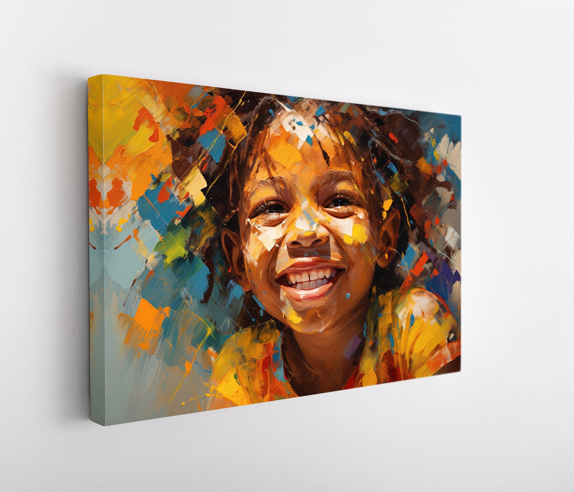 African Kid Art Print - Vibrant Colorful Wall Art on Museum-Grade Canvas - Antarmada
