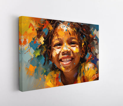 African Kid Art Print - Vibrant Colorful Wall Art on Museum-Grade Canvas - Antarmada