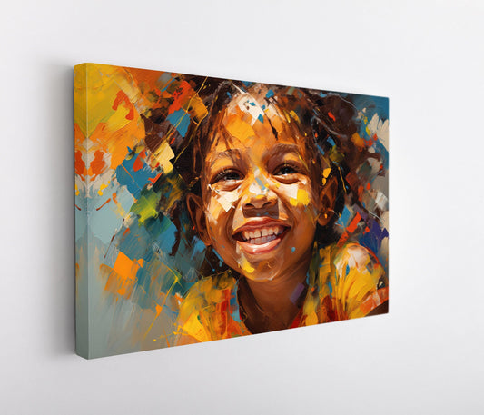 African Kid Art Print - Vibrant Colorful Wall Art on Museum-Grade Canvas - Antarmada