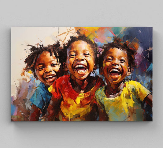African Kids Portrait Canvas Print, Black Children Wall Art - Antarmada