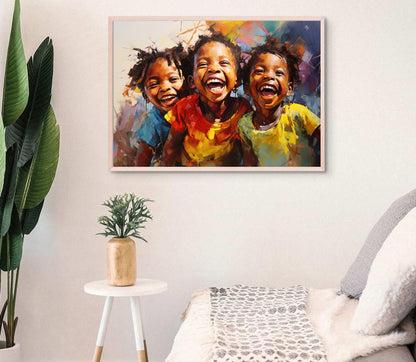 African Kids Portrait Canvas Print, Black Children Wall Art - Antarmada