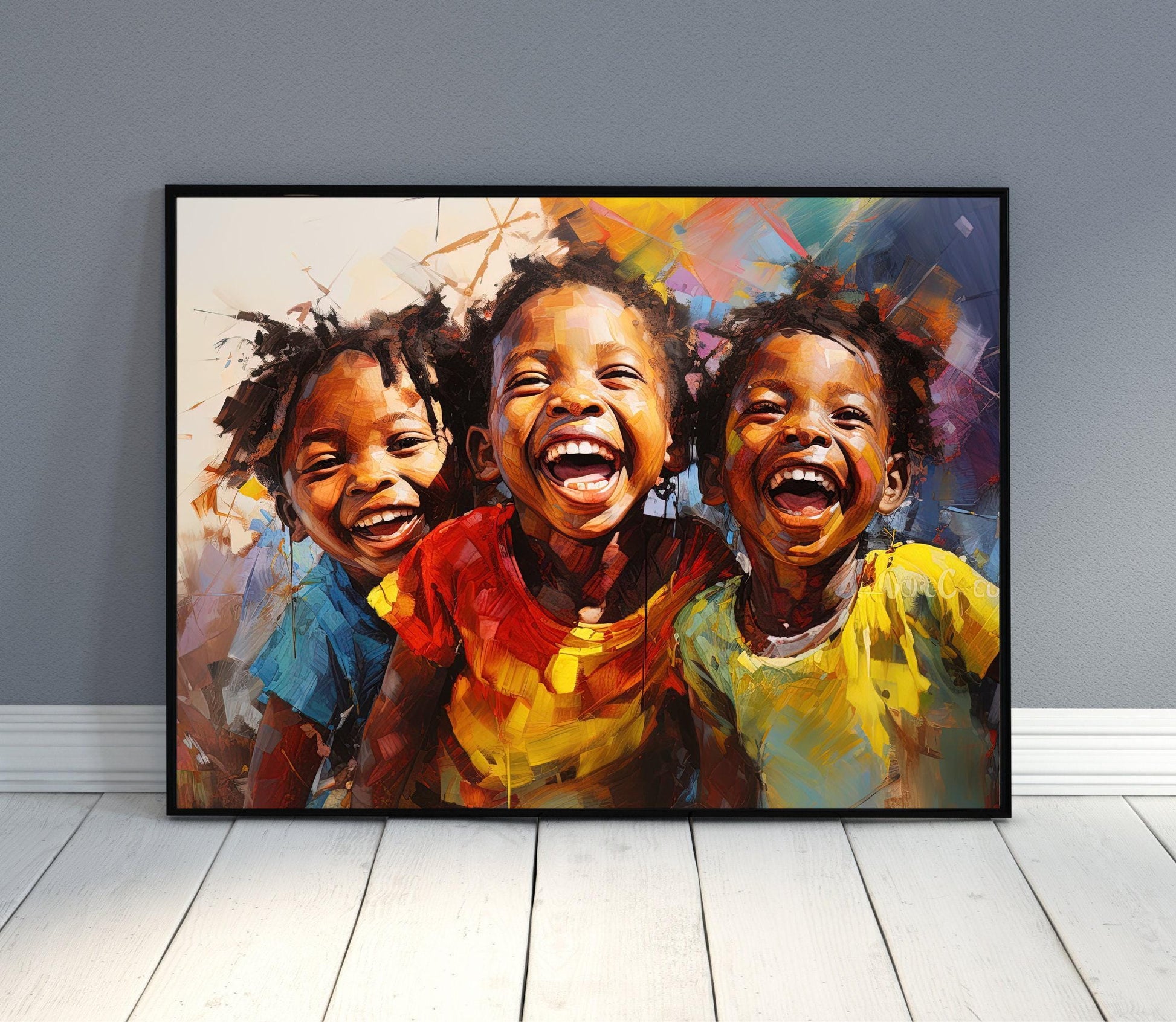 African Kids Portrait Canvas Print, Black Children Wall Art - Antarmada