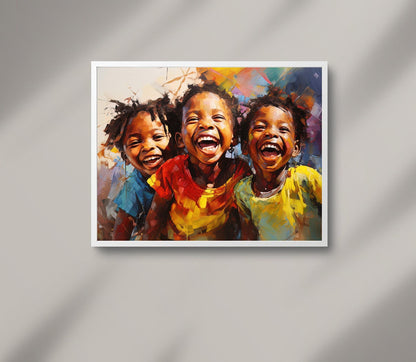 African Kids Portrait Canvas Print, Black Children Wall Art - Antarmada