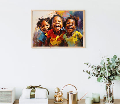 African Kids Portrait Canvas Print, Black Children Wall Art - Antarmada