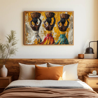 African Women Canvas Print - Extra Large Afro Boho Wall Art on Museum-Grade Canvas - Antarmada