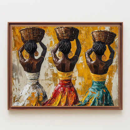 African Women Canvas Print - Extra Large Afro Boho Wall Art on Museum-Grade Canvas - Antarmada