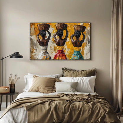 African Women Canvas Print - Extra Large Afro Boho Wall Art on Museum-Grade Canvas - Antarmada