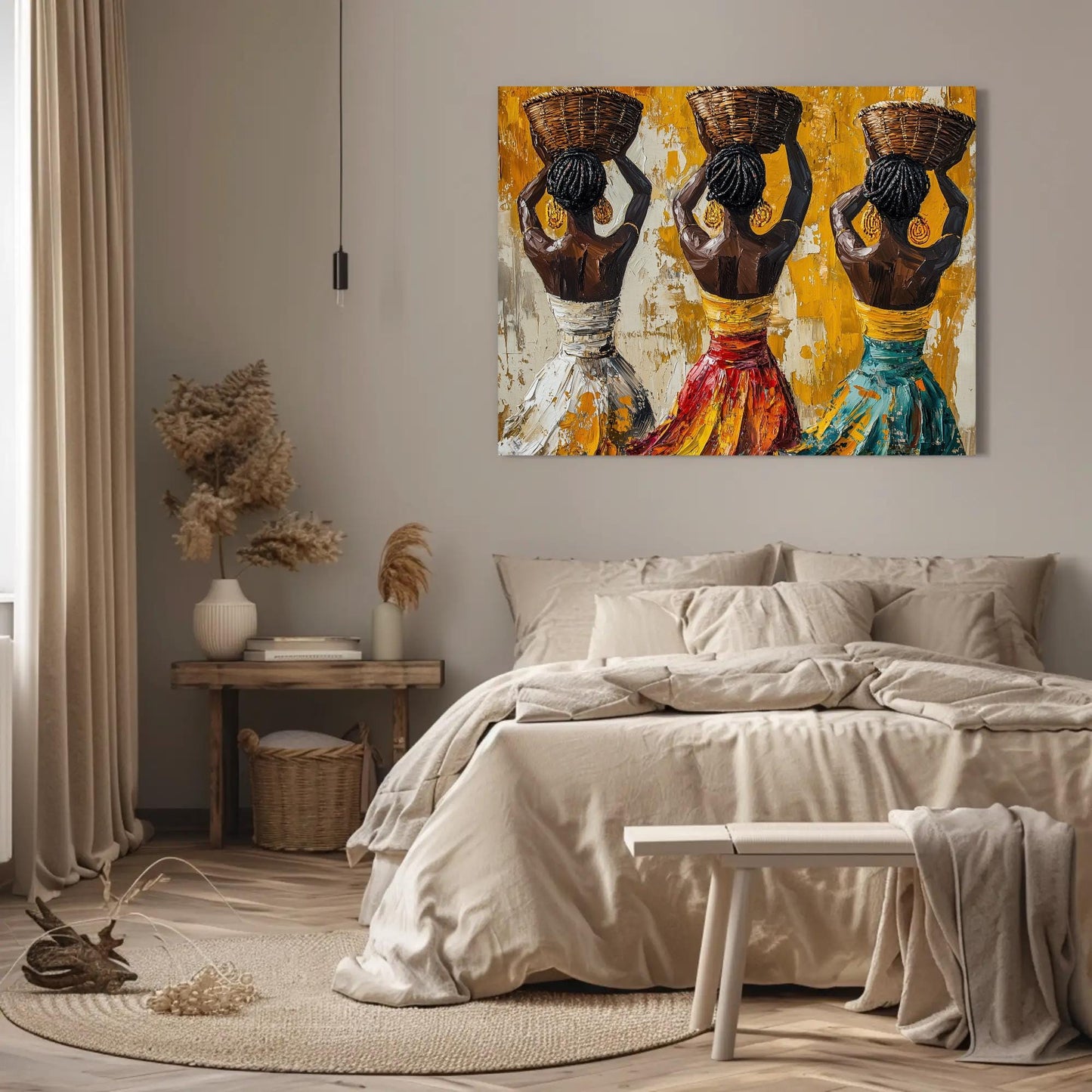 African Women Canvas Print - Extra Large Afro Boho Wall Art on Museum-Grade Canvas - Antarmada