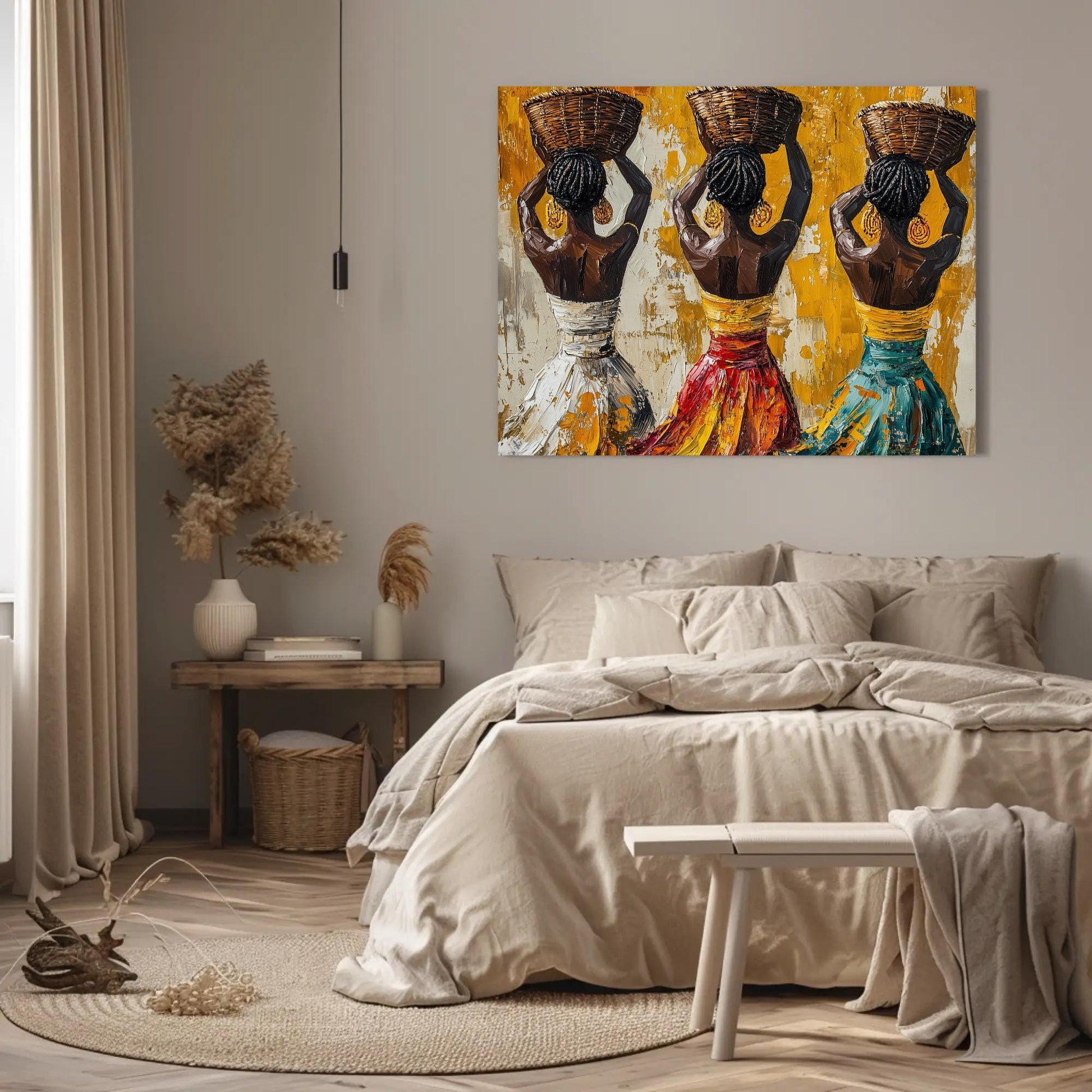 African Women Canvas Print - Extra Large Afro Boho Wall Art on Museum-Grade Canvas - Antarmada