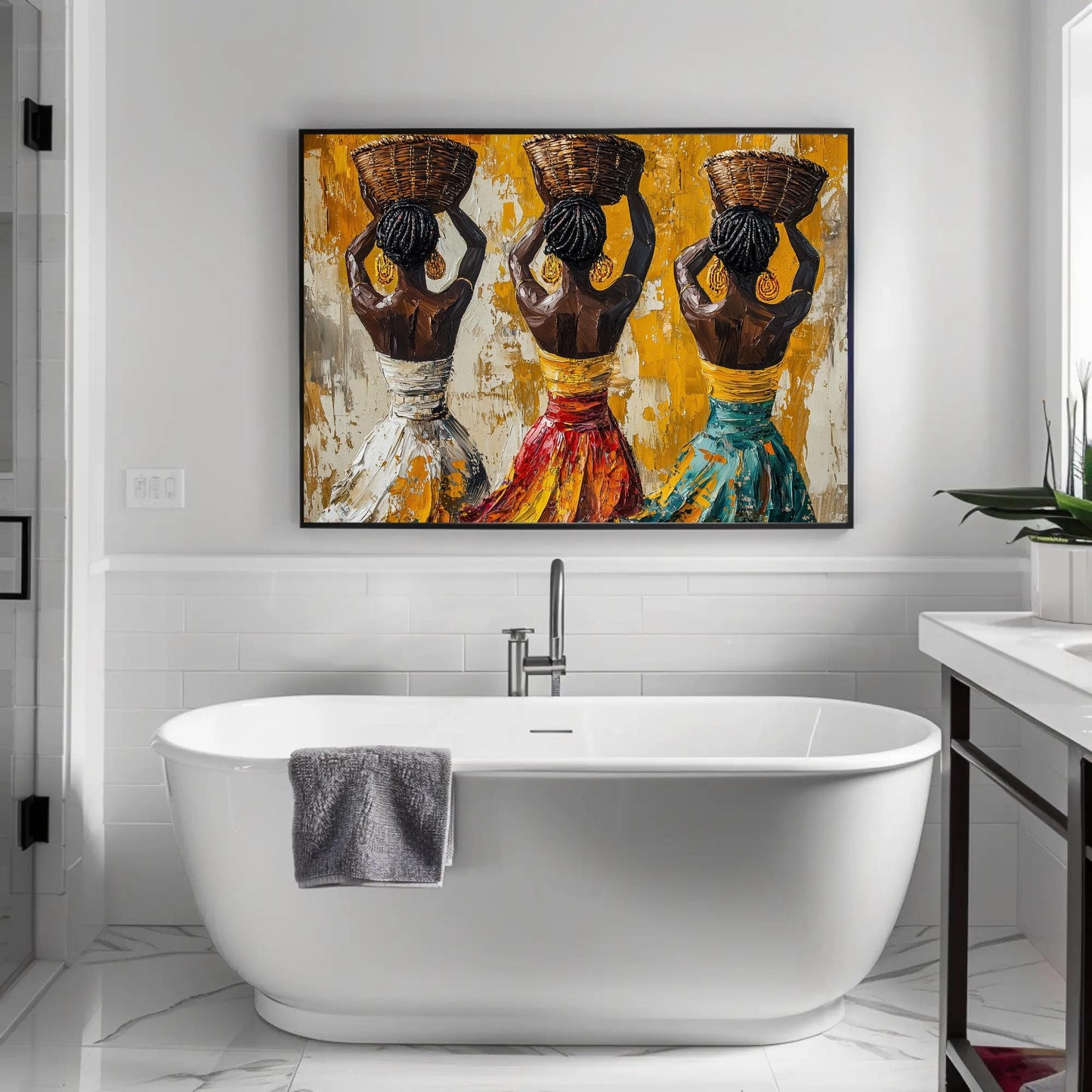 African Women Canvas Print - Extra Large Afro Boho Wall Art on Museum-Grade Canvas - Antarmada