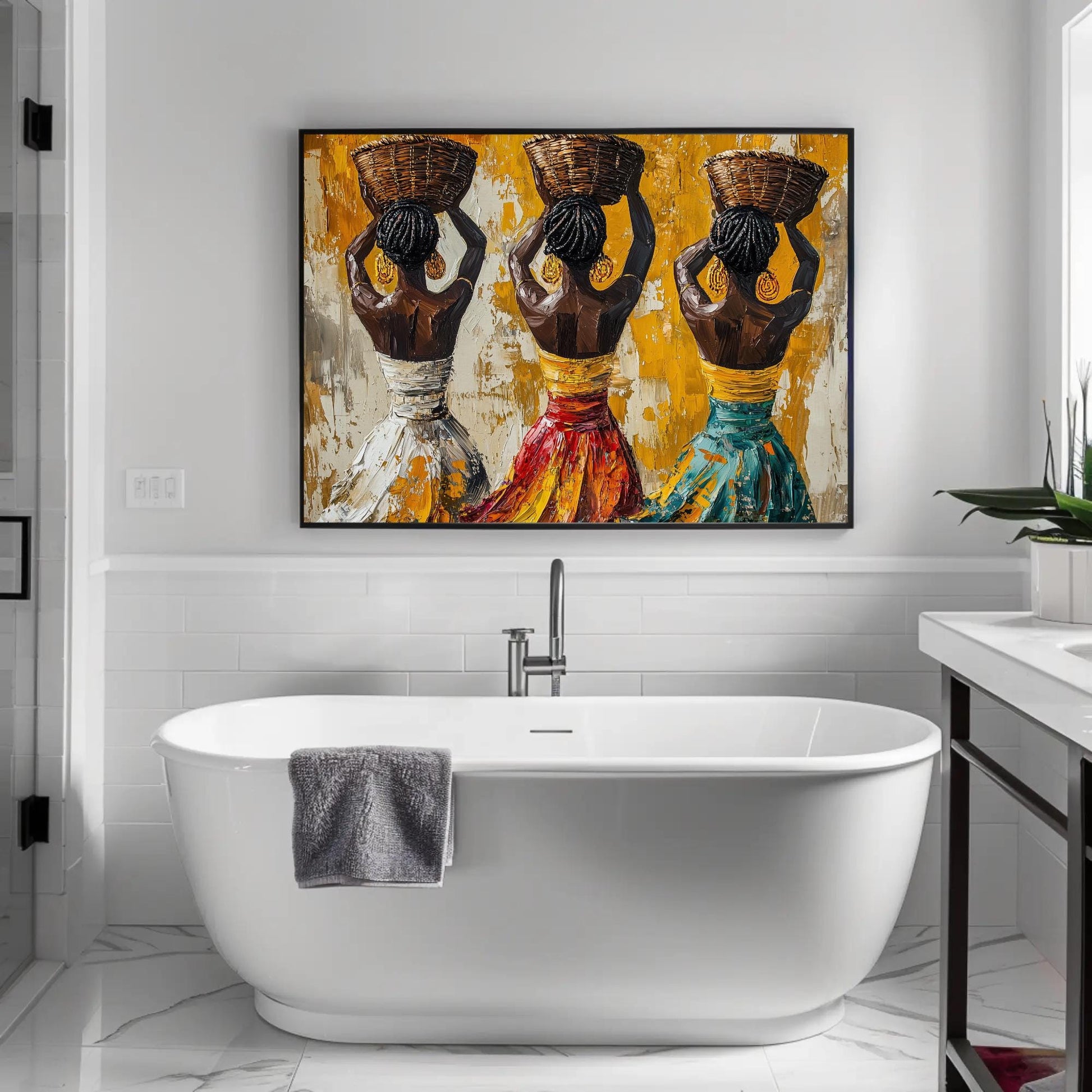African Women Canvas Print - Extra Large Afro Boho Wall Art on Museum-Grade Canvas - Antarmada