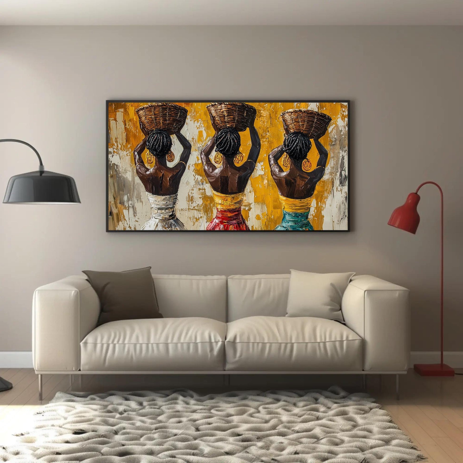 African Women Canvas Print - Extra Large Afro Boho Wall Art on Museum-Grade Canvas - Antarmada