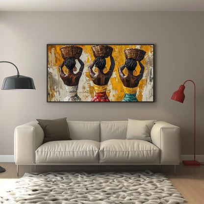 African Women Canvas Print - Extra Large Afro Boho Wall Art on Museum-Grade Canvas - Antarmada