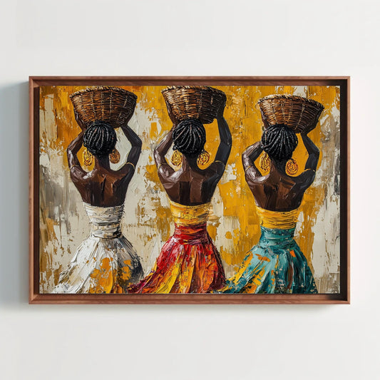 African Women Canvas Print - Extra Large Afro Boho Wall Art on Museum-Grade Canvas - Antarmada
