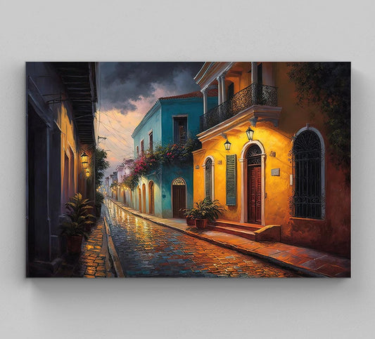 Santo Domingo Print – Caribbean Street Scene Canvas | Premium Museum Grade Wall Art