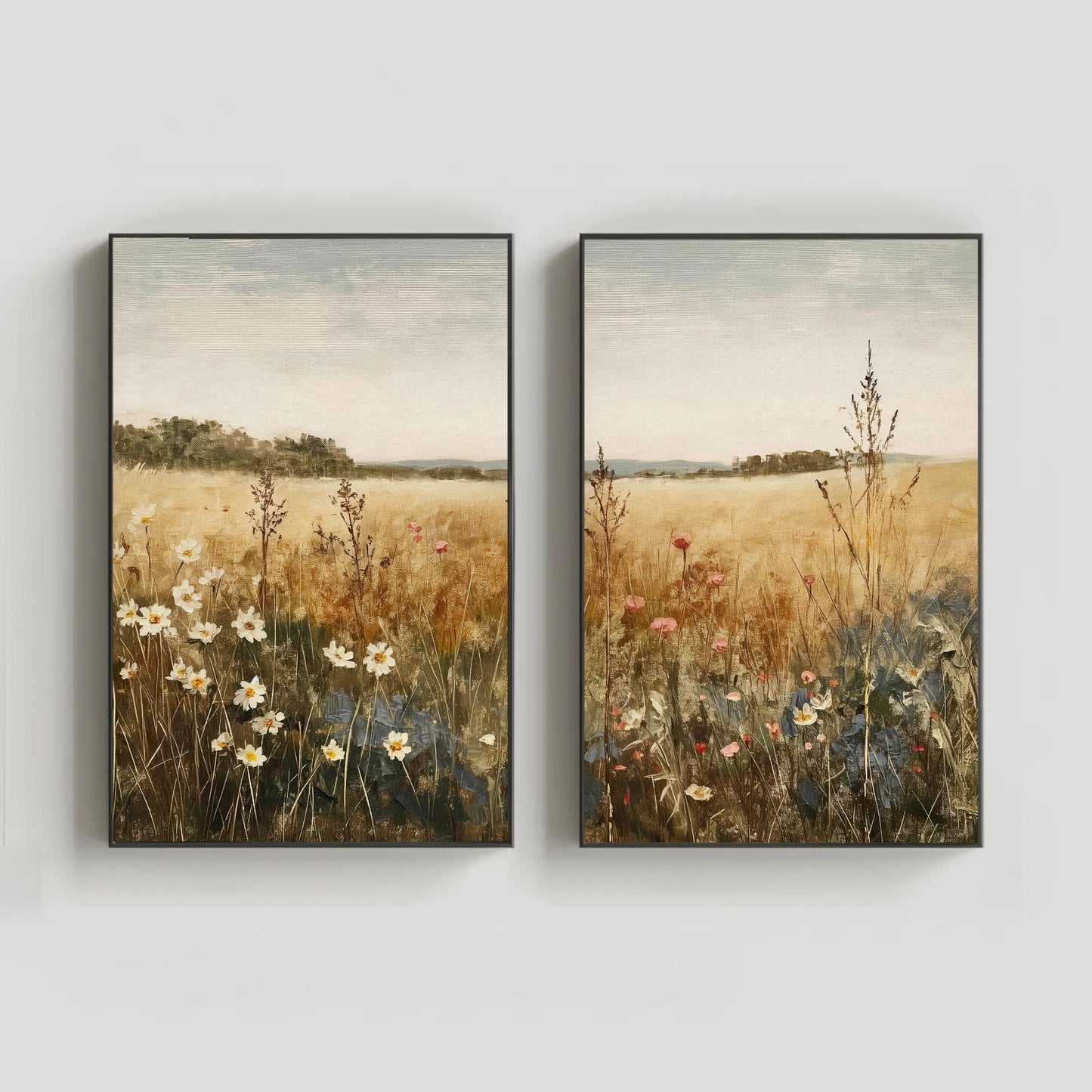 Vintage Wildflower canvas wall art, gallery-wrapped or framed