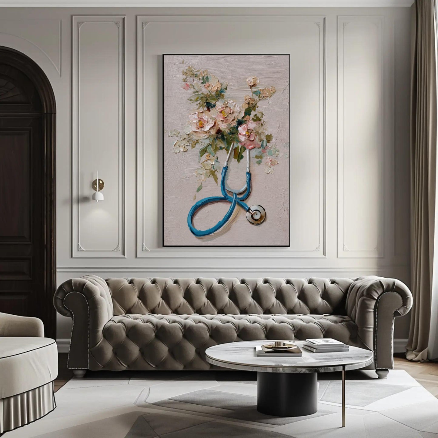 Doctor canvas wall art shown in a living room (view 2)