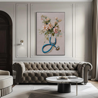 Doctor canvas wall art shown in a living room (view 2)