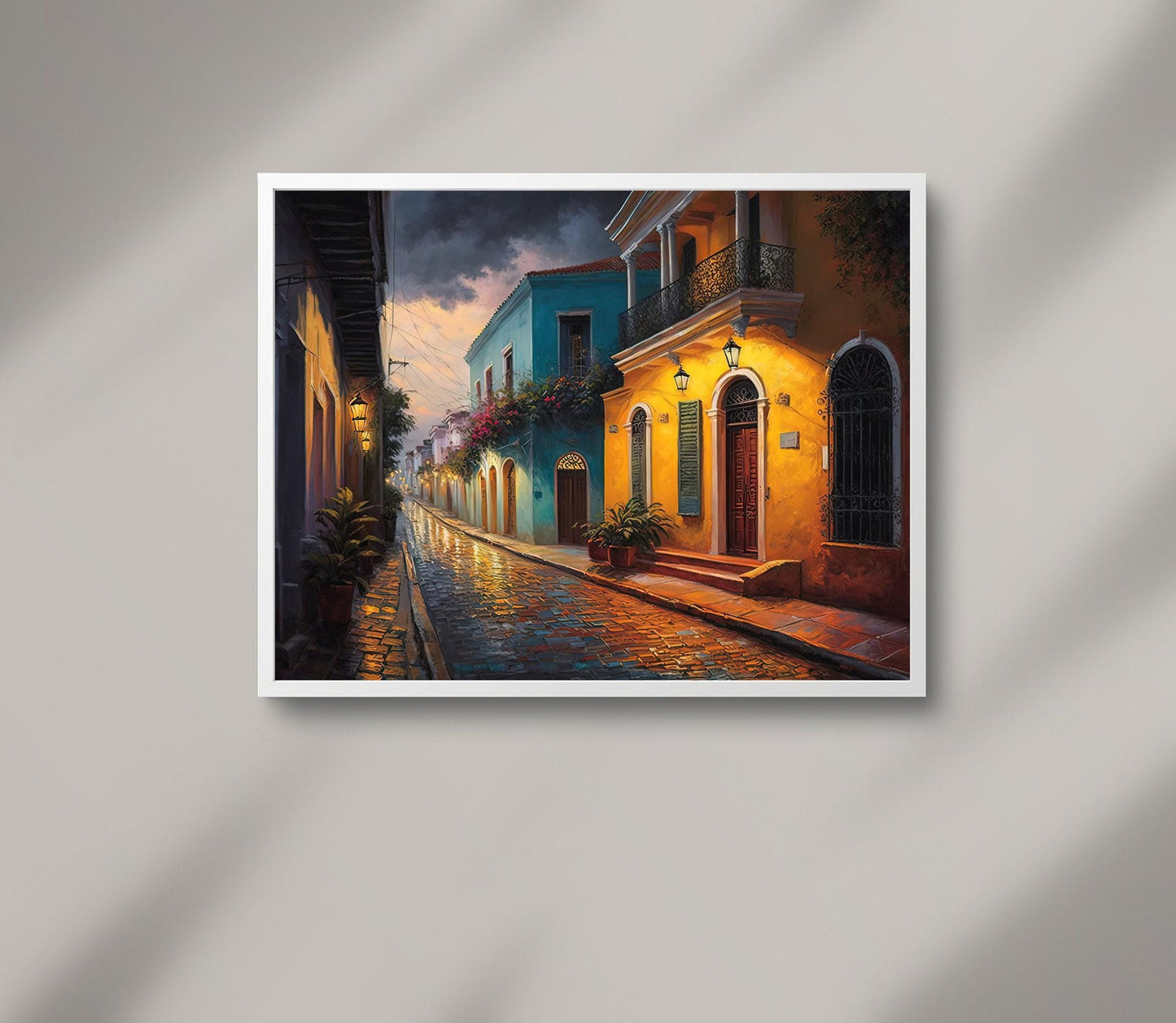 Santo Domingo canvas wall art in gold tones