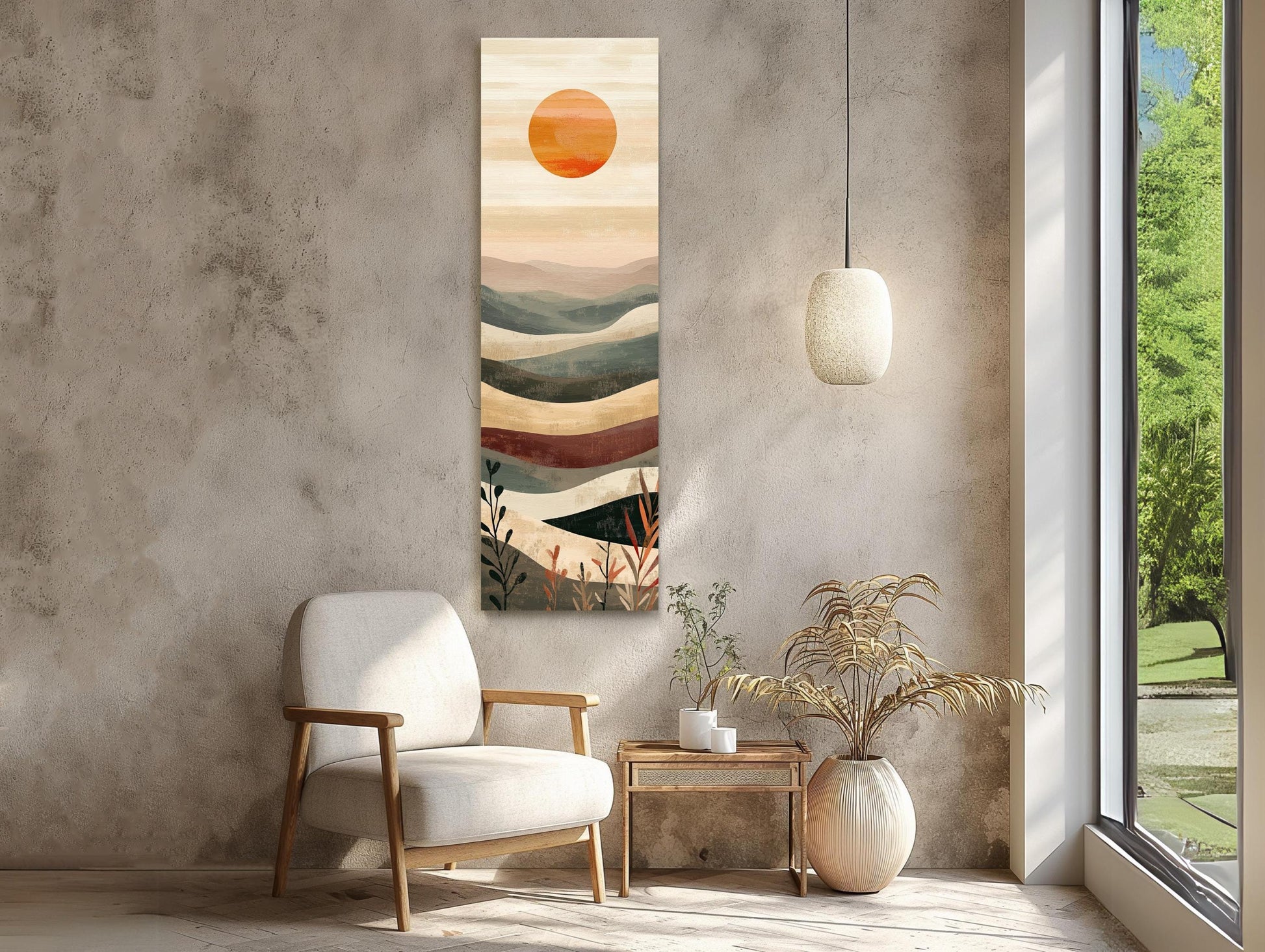 Boho Mountain modern canvas wall art for the home